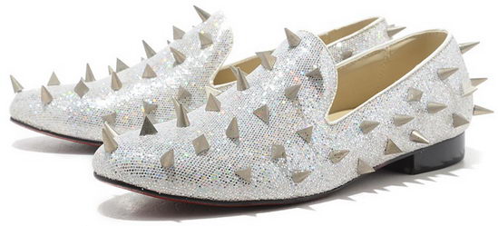 Christian Louboutin Loafers Spike Silver Wmns